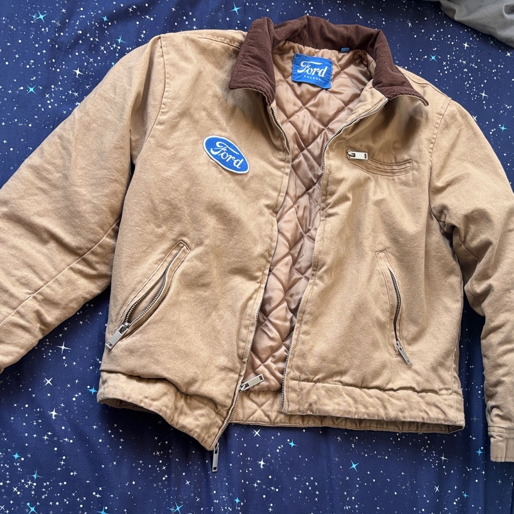 Ford Beige Jacket with Dark Brown Collar